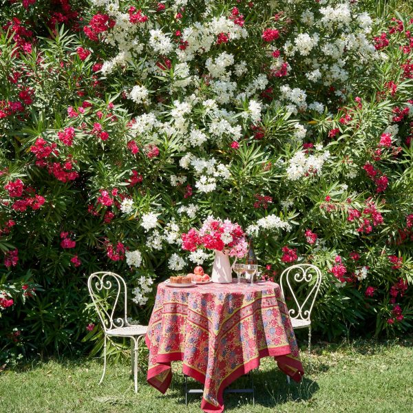 Nappe Joyaux de Fleur vert rouge