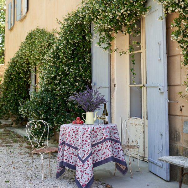 Grey red cornflower tablecloth
