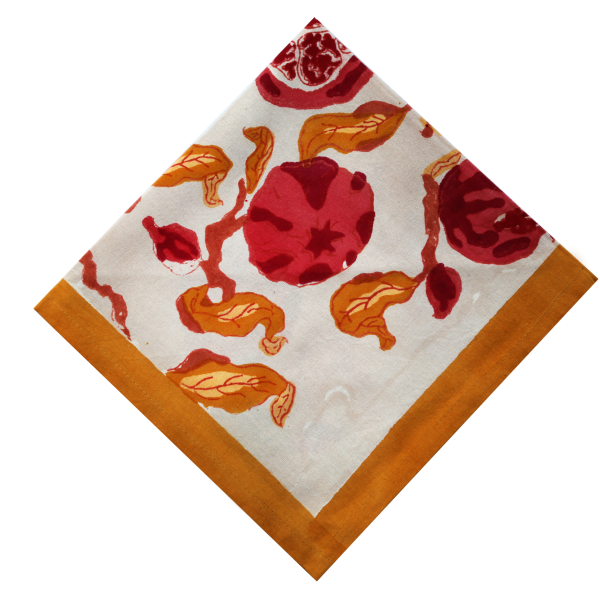 Red and yellow pomegranate Set of 2 napkins