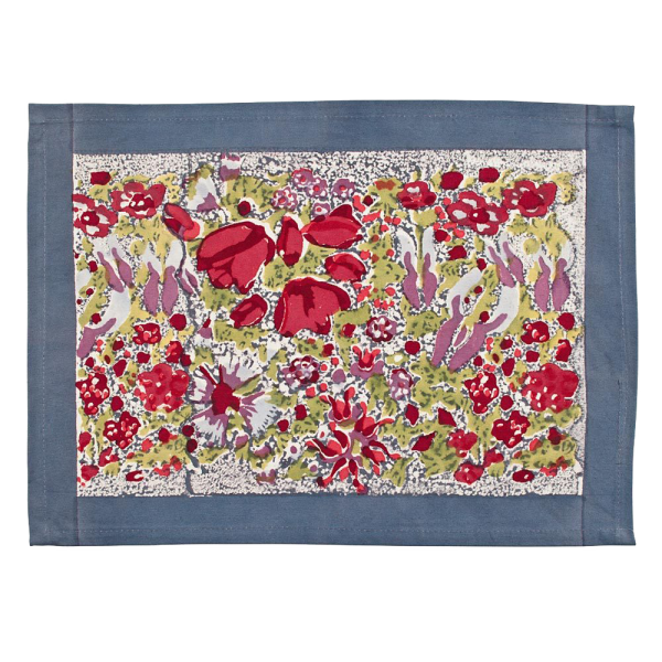 Grey red garden placemat