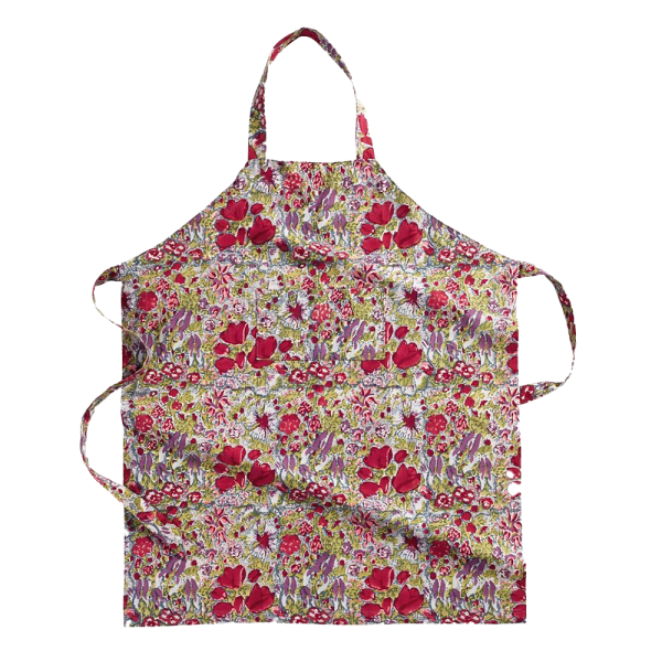 Tablier Jardin gris rouge