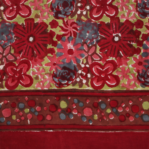 Paréo Joyaux de Fleur vert rouge