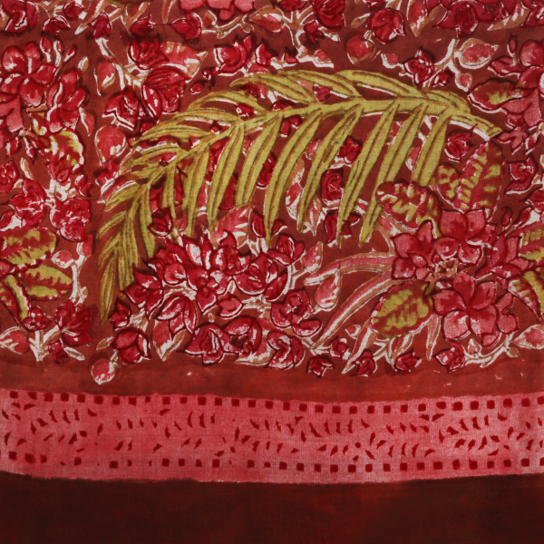 Paréo Bougainvilliers brun rouge