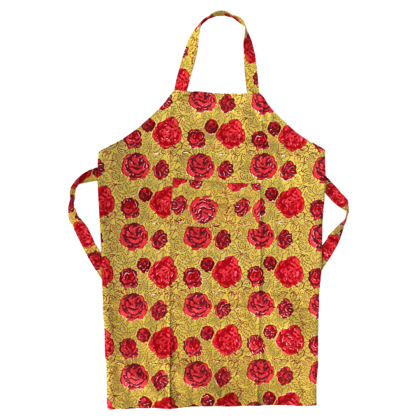 Pink green red apron