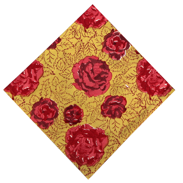 Lot de 2 serviettes Rose vert rouge