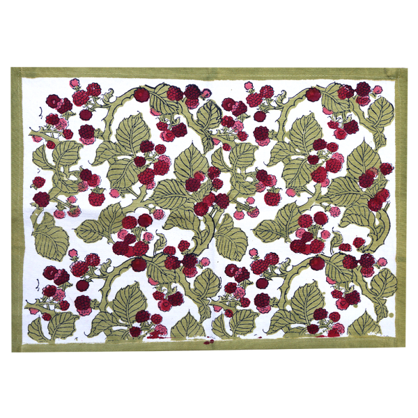 Beige red blackberry placemat