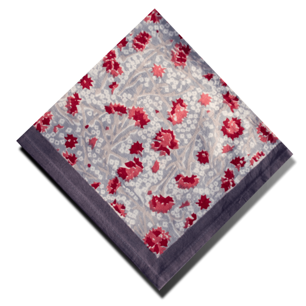 Grey red Cornflower Set of 2 napkins