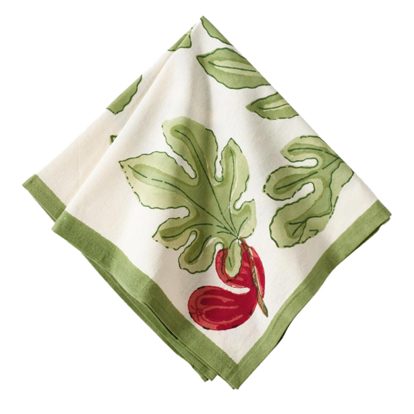Lot de 2 serviettes Figue rouge verte