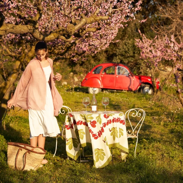 Nappe Figue rouge verte