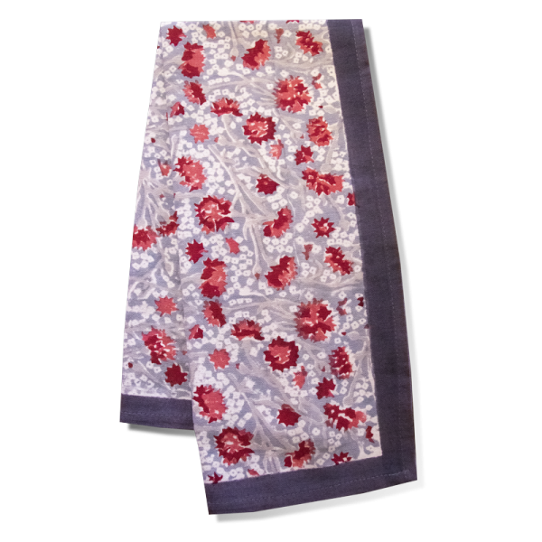 Grey red Cornflower Kitchen Towel