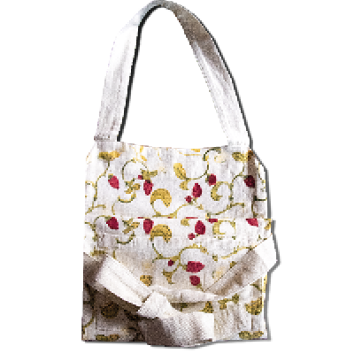 Red and green wild strawberry apron