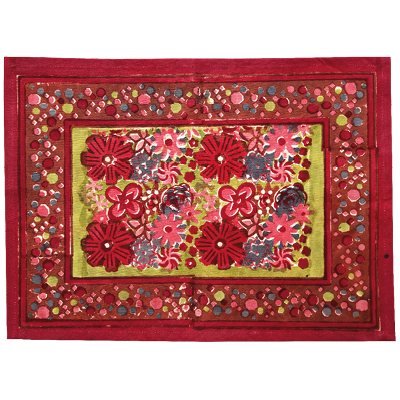 Green red Flower Jewels Placemat