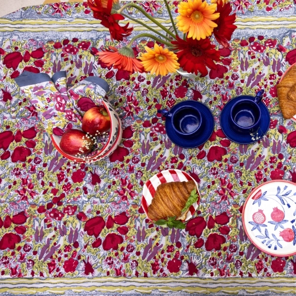 Nappe Jardin gris rouge – Image 9