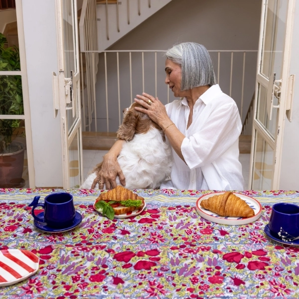 Nappe Jardin gris rouge – Image 7