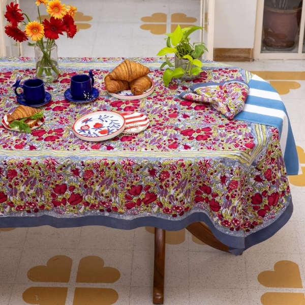 Nappe Jardin gris rouge – Image 6