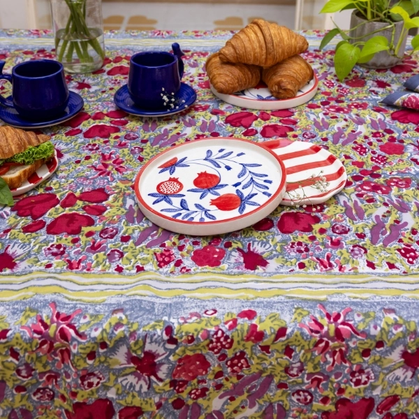 Nappe Jardin gris rouge – Image 4