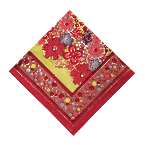 Lot de 2 serviettes Joyaux de Fleur vert rouge