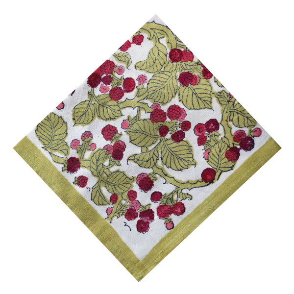 Lot de 2 serviettes Mûre beige rouge