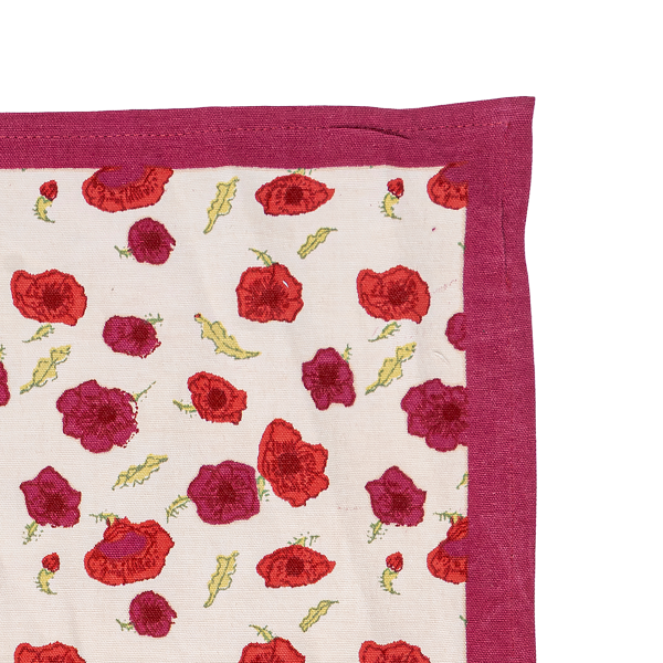 Lot de 2 serviettes Coquelicot bordeaux vert