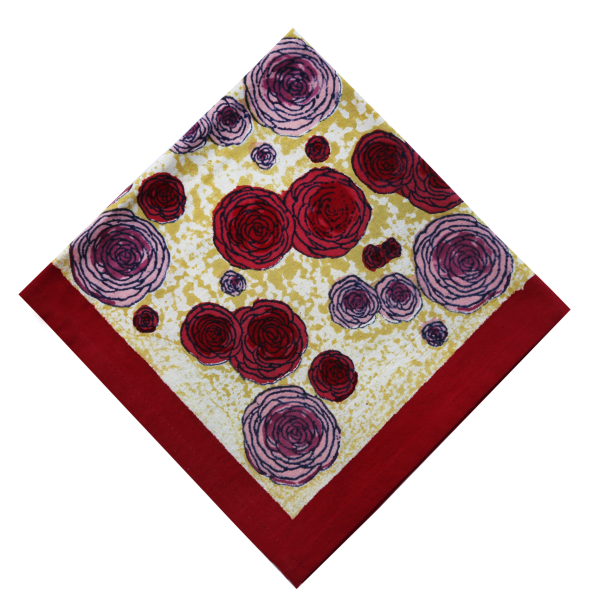 Lot de 2 serviettes Renoncule vert rouge