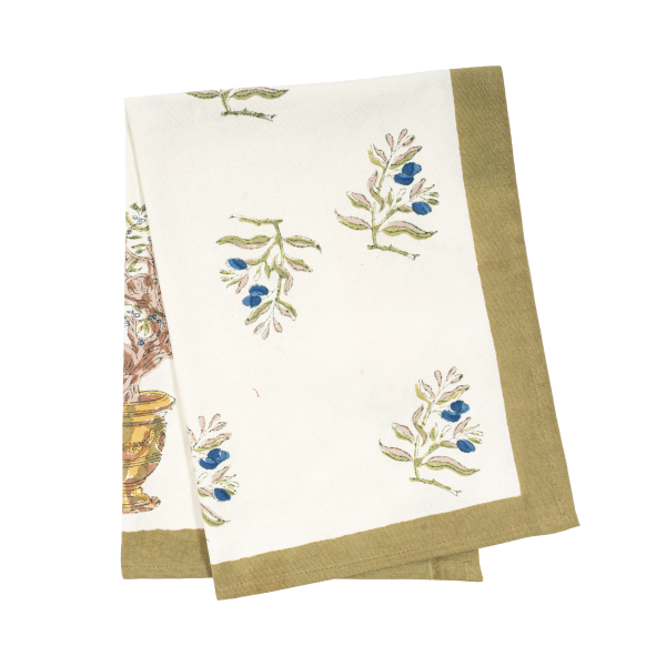 Green yellow olive tree kitchen towel