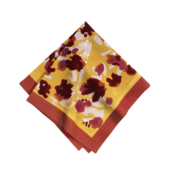Lot de 2 serviettes Giverny jaune rouge