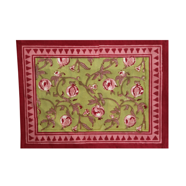 Pomegranate tree green placemats