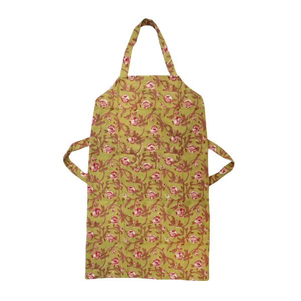 pomegranate pink green apron