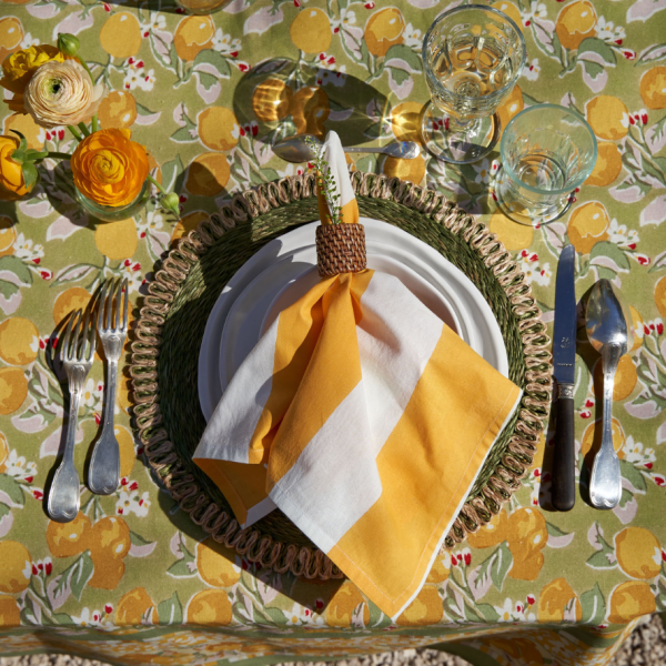 Lot de 2 serviettes Aela jaune