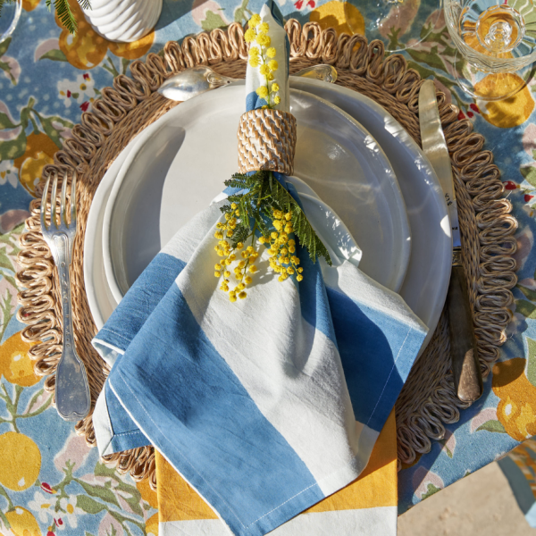 Lot de 2 serviettes Aela bleu