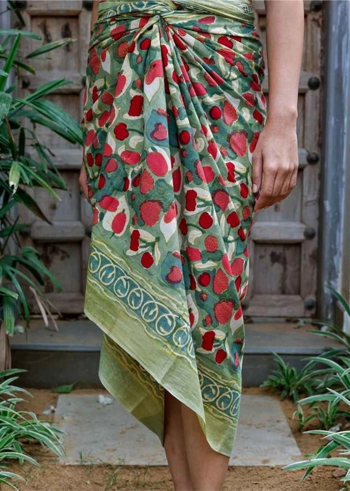natural cotton block print accessories