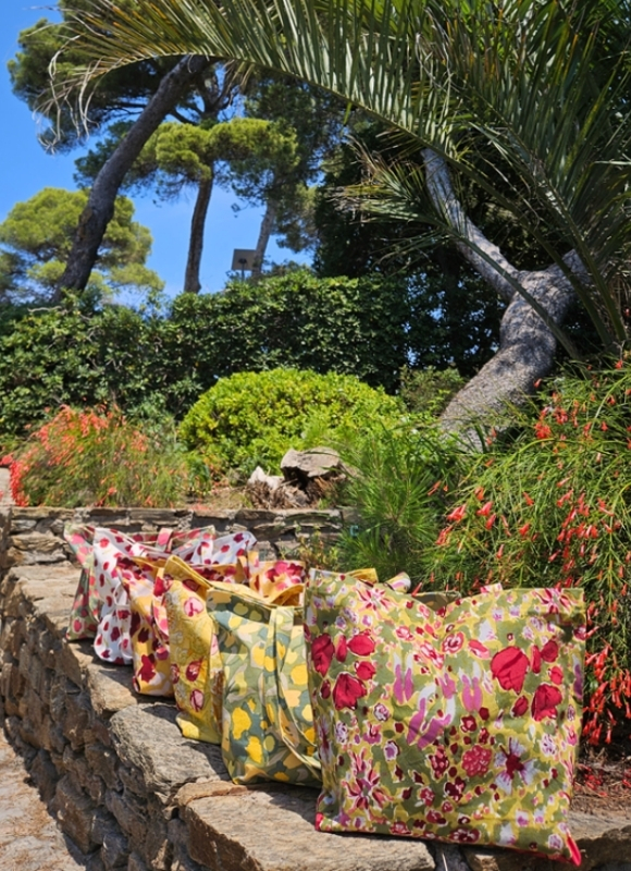 sac de marché coton imprimé main design français