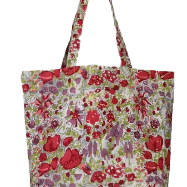 Garden red grey market bag