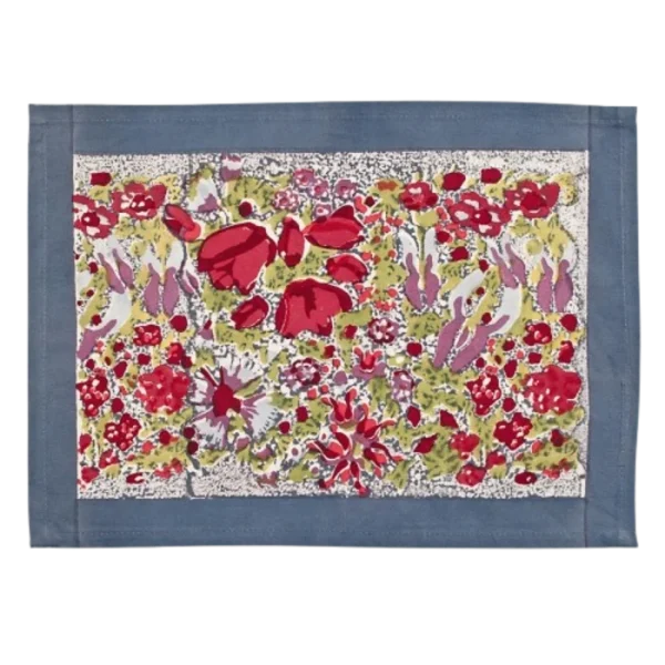 set de table gris et rouge